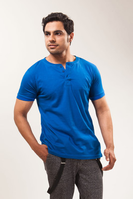 

Unisopent Designs Solid Men' Henley Blue T-Shirt, Royal blue