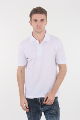 Escrow Solid Men Polo Neck Black T-Shirt