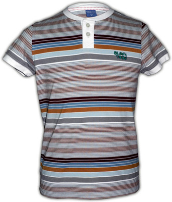 

Black Soul Striped Men's Round Neck Multicolor T-Shirt, Multi stripe jer