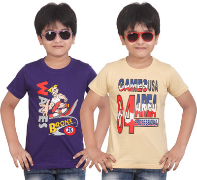 

FabTag - Dongli Boys Printed T Shirt(Purple, Pack of 2, Multicolor