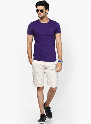 

Jack & Jones Solid Men's Round Neck Dark Blue T-Shirt, Parachute purple