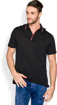 

Raymond Solid Men's Polo Neck Black T-Shirt