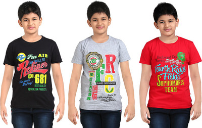 

FabTag - Dongli Boys Printed T Shirt(Multicolor, Pack of 3