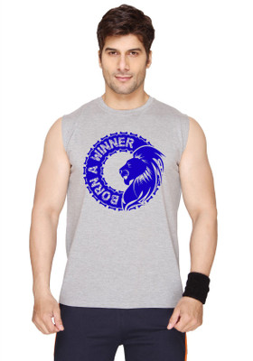 

SayItLoud Printed Men's Round Neck Grey T-Shirt