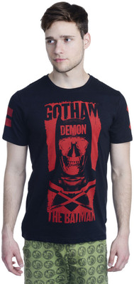 

Dawn of Justice Printed Men' Round Neck Black T-Shirt