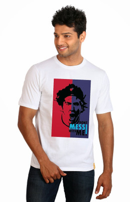 

Campus Sutra Printed Men Round Neck White T-Shirt
