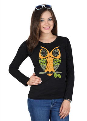 

SayItLoud Graphic Print Women's Round Neck Black T-Shirt