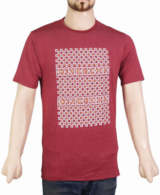 

VR Designers Geometric Print Men's Round Neck Red T-Shirt