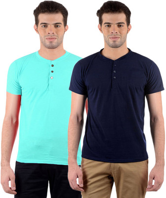 

Gallop Solid Men's Henley Multicolor T-Shirt(Pack of 2