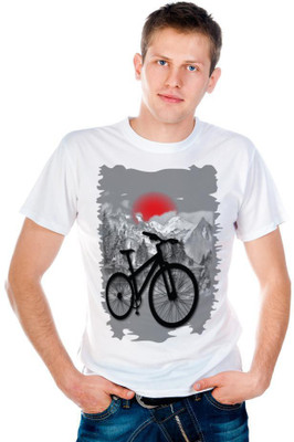 

6th Cross Graphic Print Men's Round Neck White T-Shirt