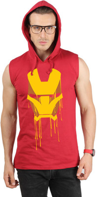 

SayItLoud Graphic Print Men' Hooded Maroon T-Shirt