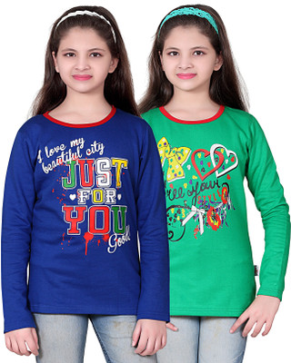 

FabTag - Sini Mini Girls Printed T Shirt(Multicolor