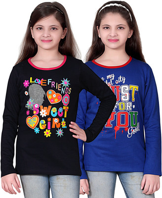 

FabTag - Sini Mini Girls Printed T Shirt(Multicolor