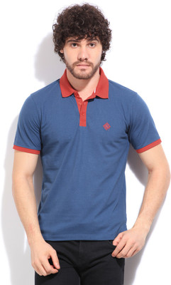 

Global Nomad Solid Men' Polo Neck Blue T-Shirt, Air force