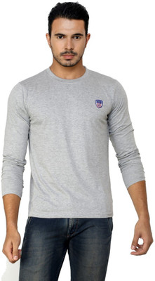 

Free Spirit Solid Men's Round Neck Grey T-Shirt