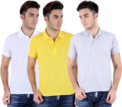 

Sanvi Traders Solid Men Polo Neck Multicolor T-Shirt(Pack of 3