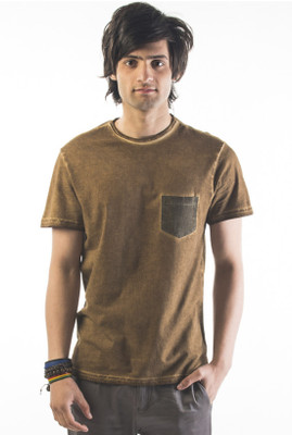 

Srota Solid Men' Round Neck Green T-Shirt, Mustard