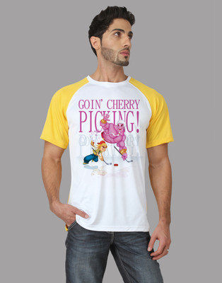 

Trionic Printed Men's Round Neck White, Yellow T-Shirt, Canary yellow