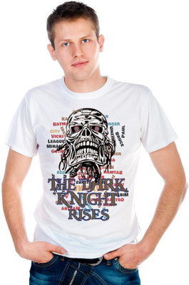 

6th Cross Graphic Print Men's Round Neck White T-Shirt