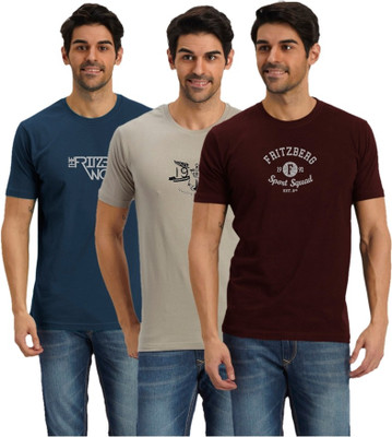

Fritzberg Solid Men's Round Neck Multicolor T-Shirt(Pack of 3