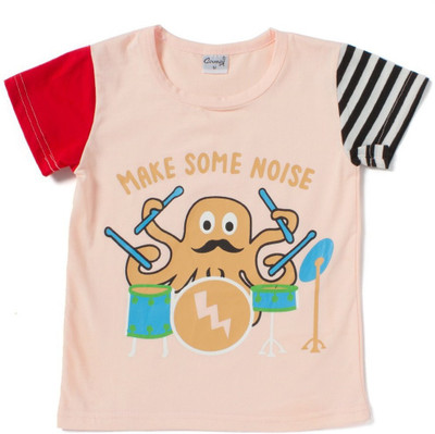 

Camey Boys Printed T Shirt(Pink, Pack of 1