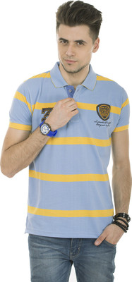 

Okane Striped Men's Polo Neck Light Blue T-Shirt, Sky
