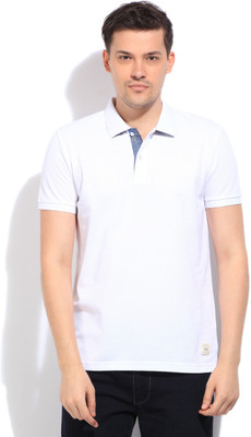 

United Colors of Benetton. Solid Men' Polo Neck White T-Shirt, 101