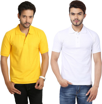 

Weardo Solid Men's Polo Neck White, Yellow T-Shirt(Pack of 2)