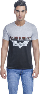 

Dark Knight Printed Men' Round Neck Grey T-Shirt, Grey melange / blac