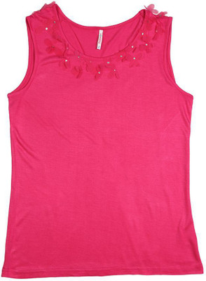 

Poppers by Pantaloons Girls Solid T Shirt(Pink, Beetroot red