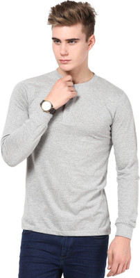 

Inkovy Solid Men' Henley Grey T-Shirt