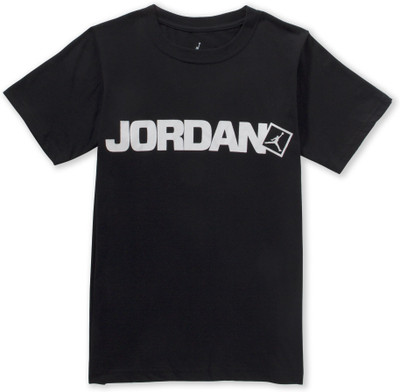 

Jordan Kids Boys Printed T Shirt(Black, Pack of 1, Black-023