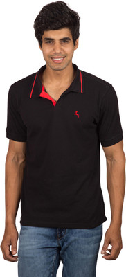 

Red Line Solid Men's Polo Neck Black T-Shirt