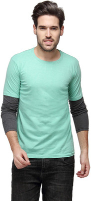 

Campus Sutra Solid Men Round Neck Light Green T-Shirt, Sea green