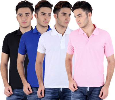 

Sanvi Traders Solid Men Polo Neck Multicolor T-Shirt(Pack of 4