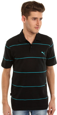 

Puma Striped Men' Polo Neck Black T-Shirt