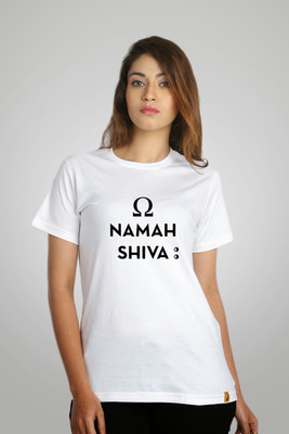 

Campus Sutra Printed Women's Round Neck White T-Shirt