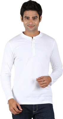 

Trendster Solid Men' Henley White T-Shirt
