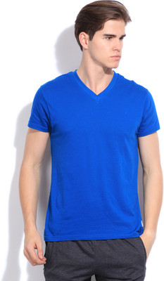 

Hanes Solid Men' V-neck Blue T-Shirt, Buoy blue