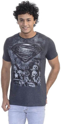 

Superman Printed Men's Round Neck Grey T-Shirt, Charcoal melange