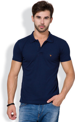 

The Indian Garage Co. Solid Men' Polo Neck Dark Blue T-Shirt, Navy