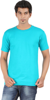 

FLEXIMAA Solid Men' Round Neck Green T-Shirt