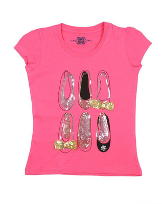 

Chalk by Pantaloons Girls Embellished T Shirt(Pink, Dark pink
