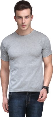 SCOTT INTERNATIONAL Solid Men Round Neck Grey T-Shirt