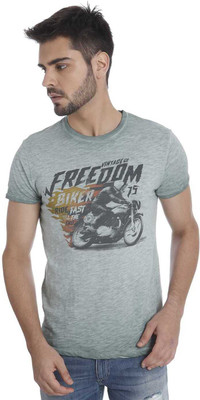 

Jack & Jones Printed Men' Round Neck Green T-Shirt, Total eclipse