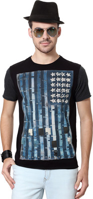 

SF Jeans by Pantaloons Solid Men's Round Neck Black T-Shirt