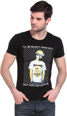 

Wild Hawk Graphic Print Men' Round Neck Black T-Shirt