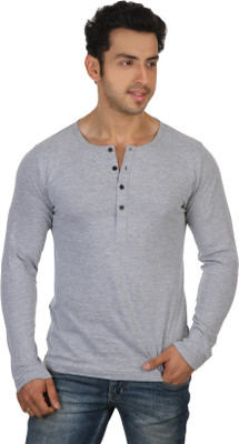 

Rigo Solid Men's Henley Grey T-Shirt