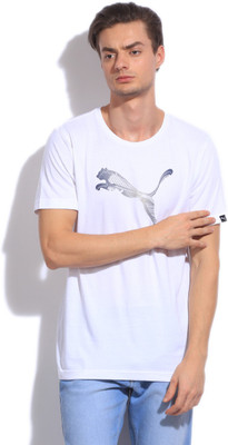 

Puma Printed Men's Round Neck White T-Shirt