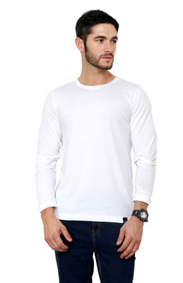 

Rigo Solid Men's Round Neck White T-Shirt